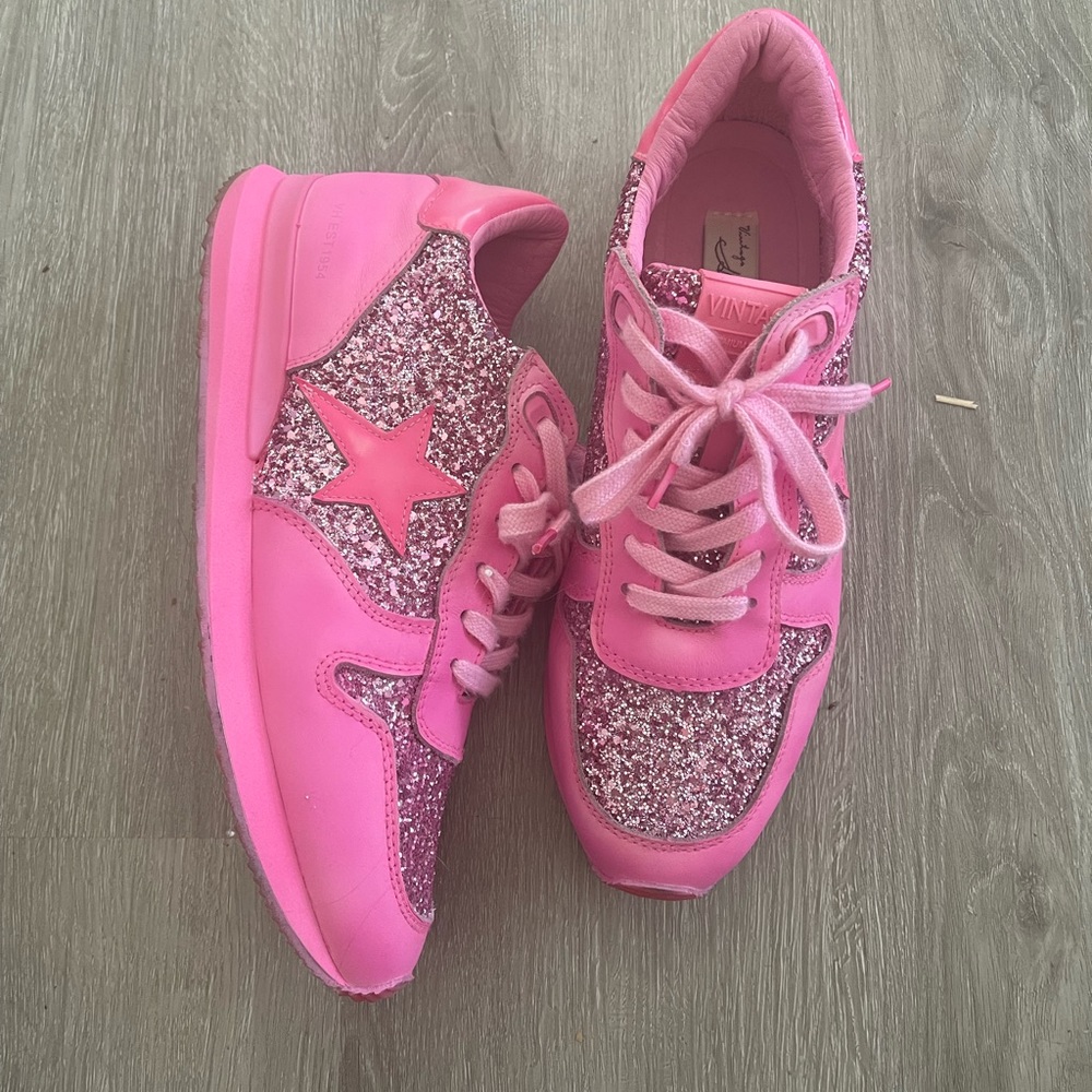 Pink Sparkle Vintage Havana Sneakers in size 10